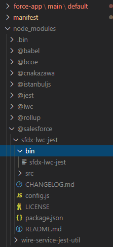 fig: node_modules with sfdx-lwc-jest package