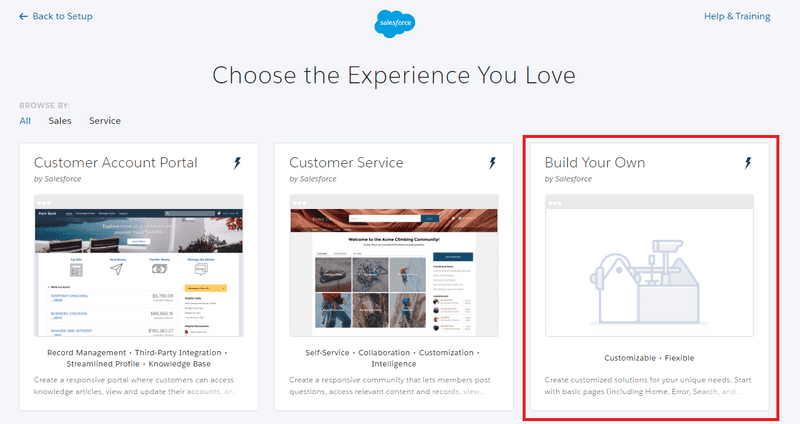 Fig:  Community template selection