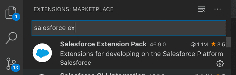 fig: Install Salesforce Extension Pack