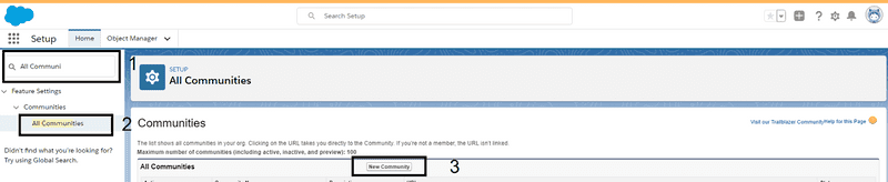 Fig: Community creation setup