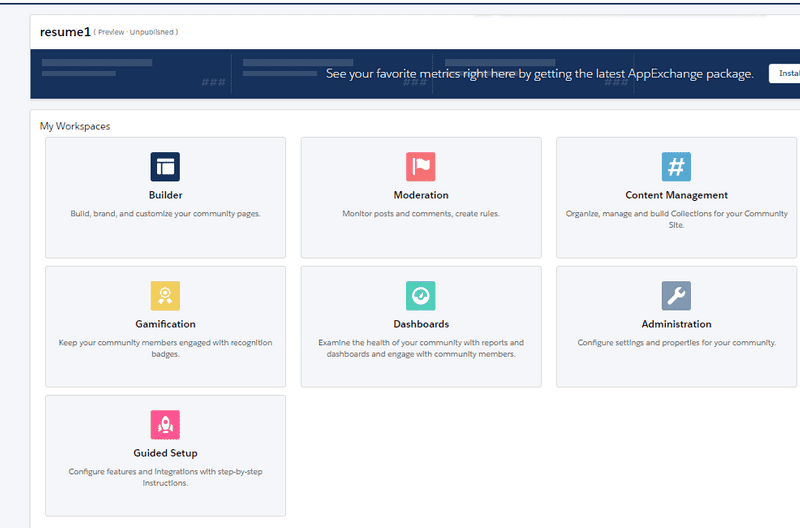 Fig:  Community Workspace