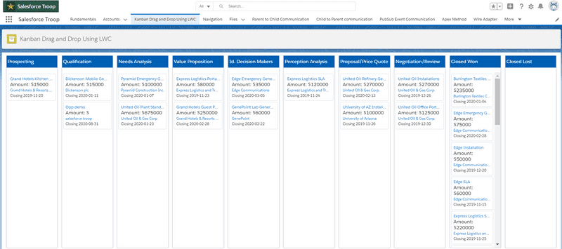 Fig: Kanban Using LWC without APEX App Demo Fig: Kanban Using LWC without APEX App Demo